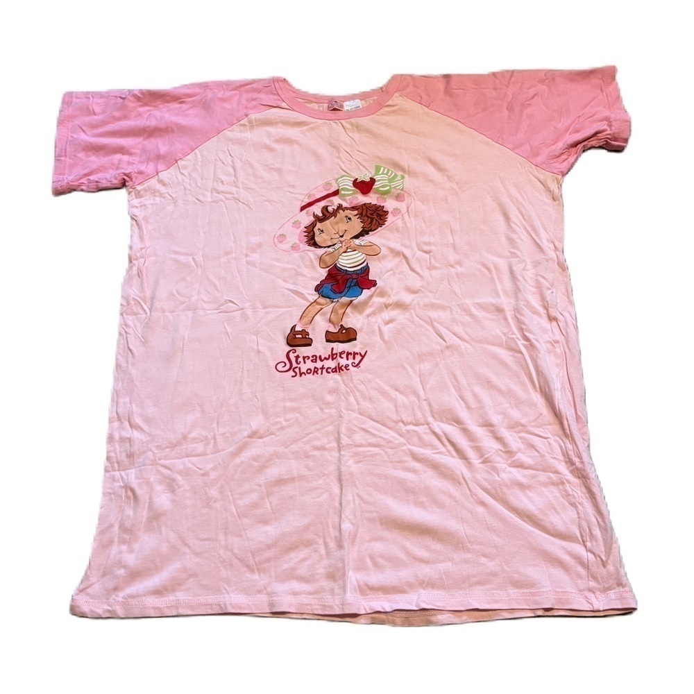 Vintage Strawberry Shortcake Night Shirt One Size Fits Most Pink